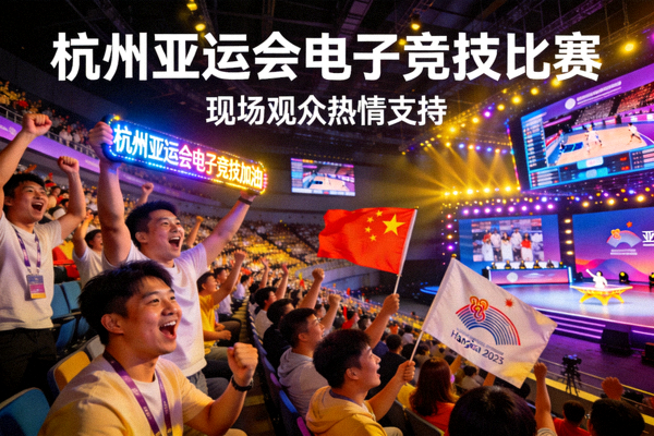 亚运会电子竞技项目比赛现场观众热情高涨