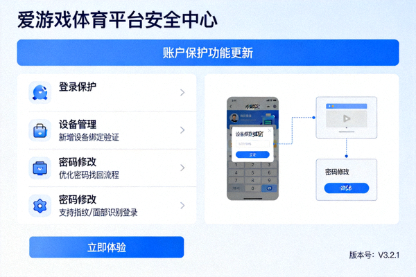爱游戏体育平台安全中心账户保护功能更新界面展示